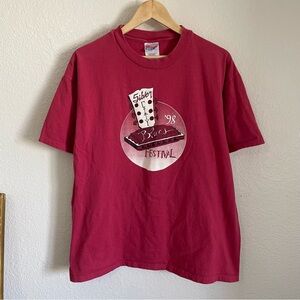 Vintage 1998 Silver City Blues Festival Hanes Beefy T T-Shirt 100% Cotton XL 90s